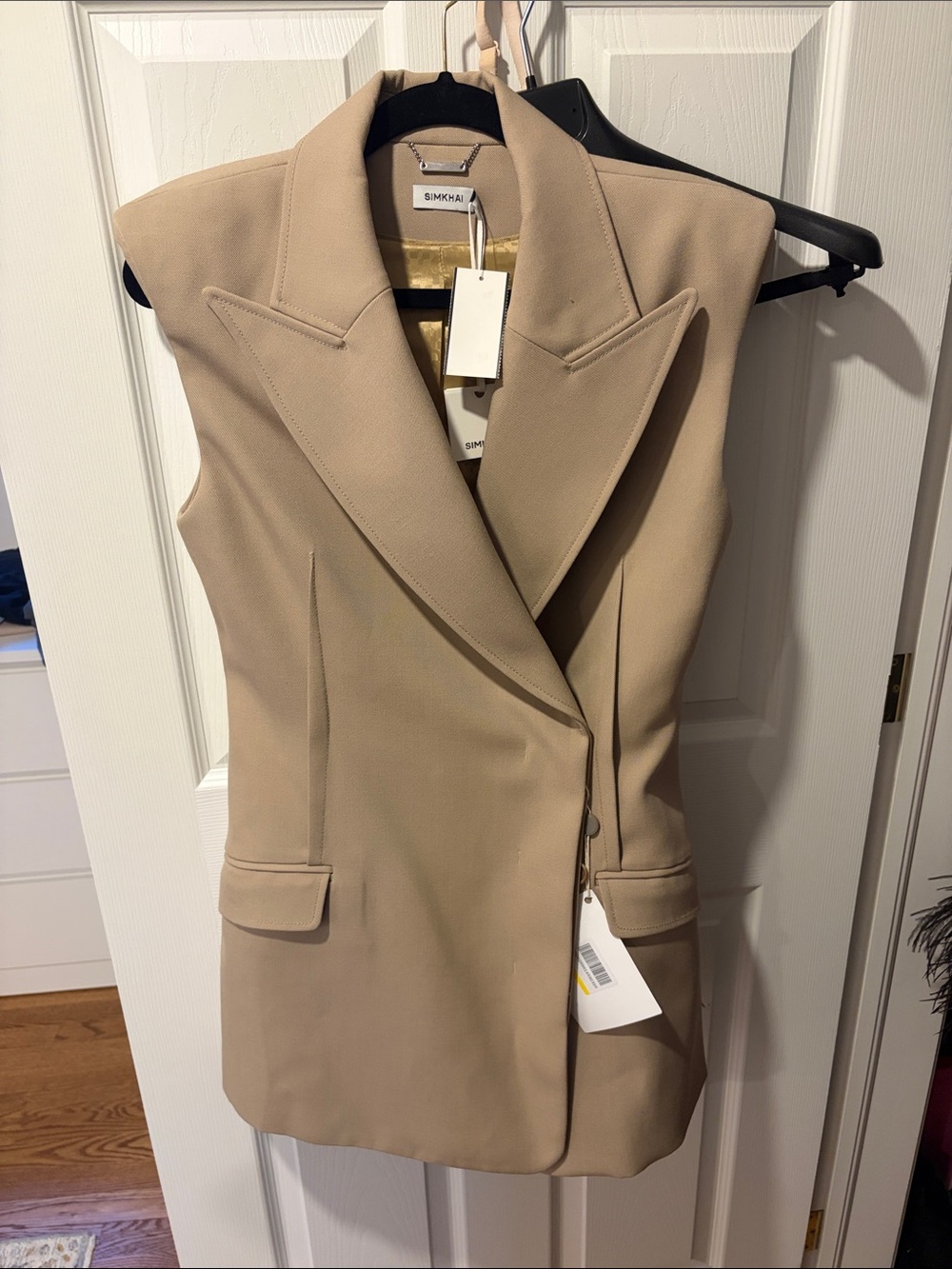 SIMKHai Sleeveless Tailored Vest in Beige